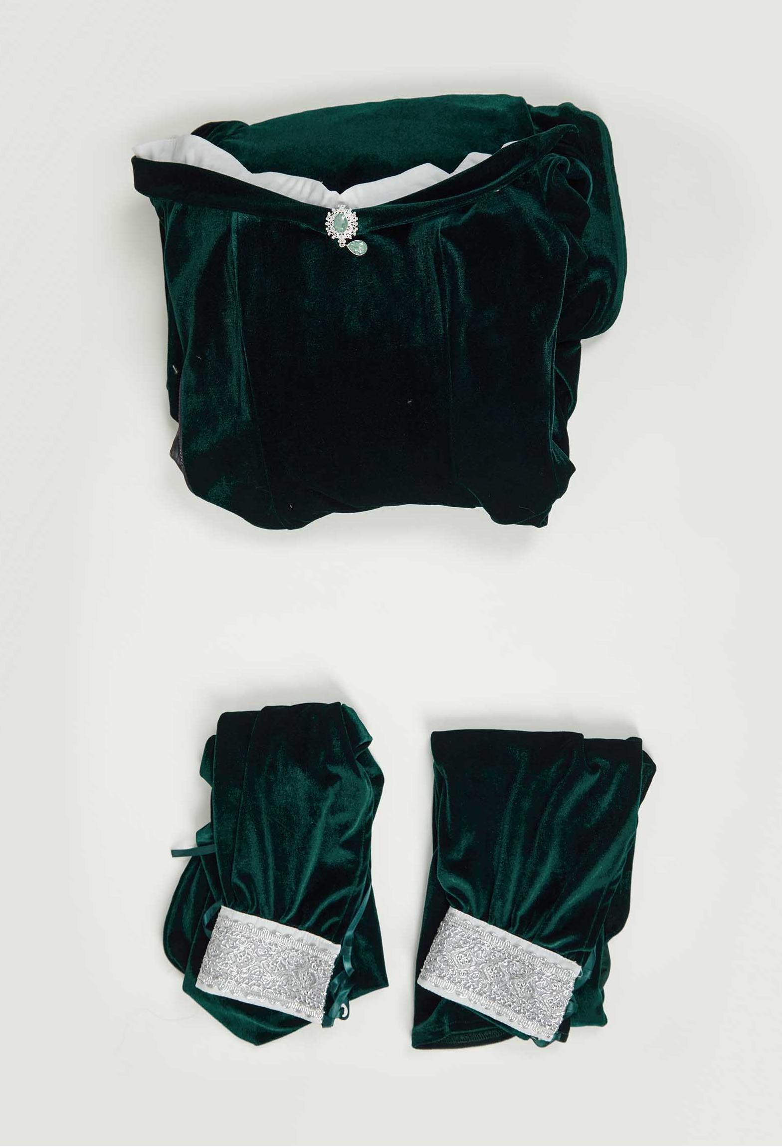 Medieval Renaissance Costume Elf Style Off Shoulder Velvet Long Slim-fit Dress