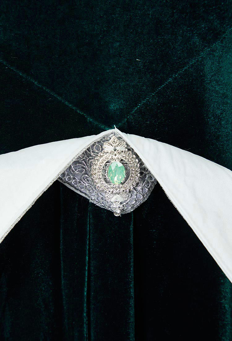 Medieval Renaissance Costume Elf Style Off Shoulder Velvet Long Slim-fit Dress