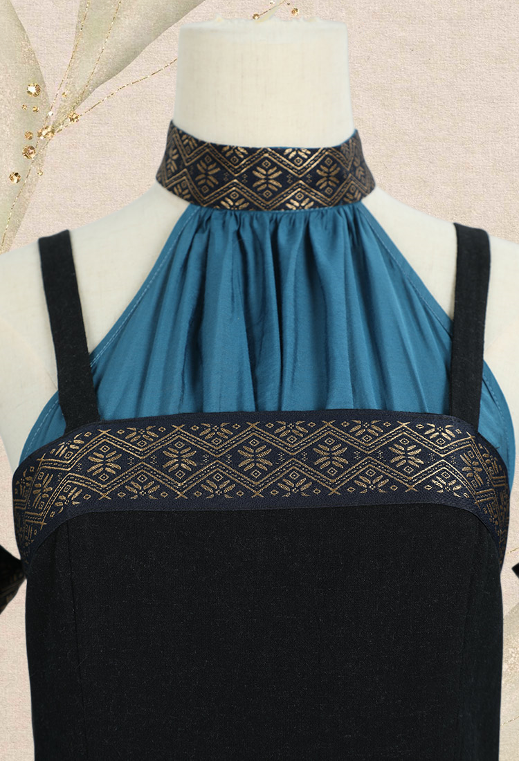 Medieval Renaissance Dress Costume Viking Elf Off Shoulder Dress with Belt and Sleeves Cosplay Costume