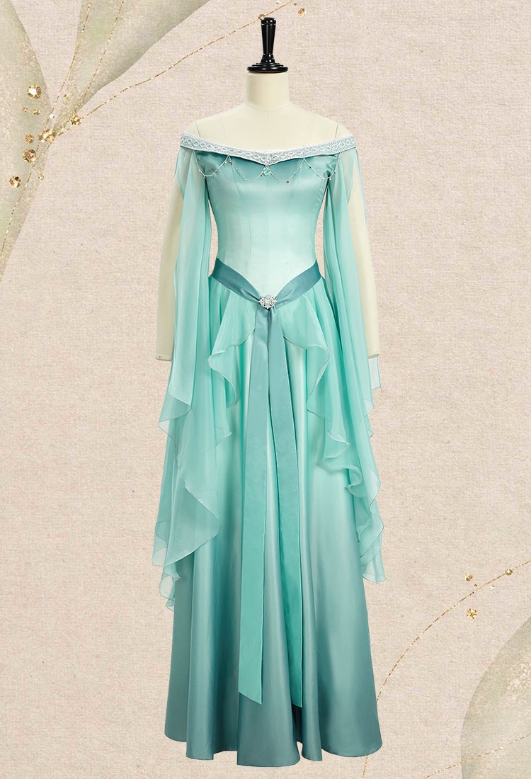 Medieval Renaissance Costume Gradient Fairy Dress Retro Elegant Elf Strapless Dress