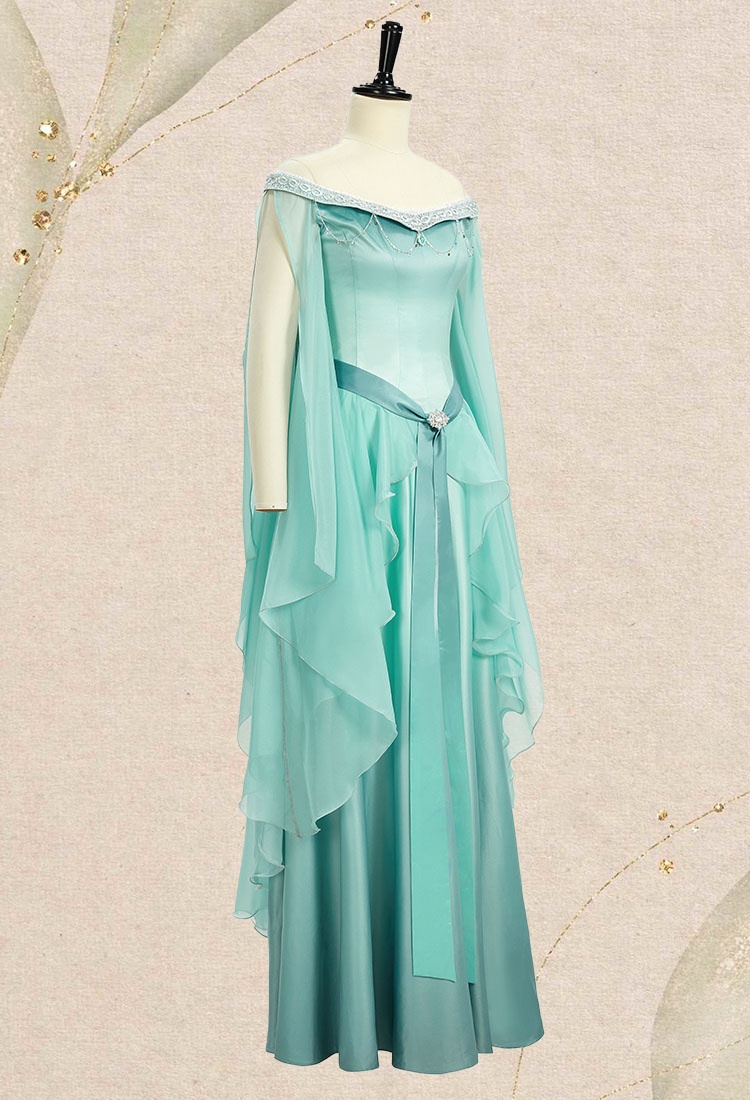 Medieval Renaissance Costume Gradient Fairy Dress Retro Elegant Elf Strapless Dress