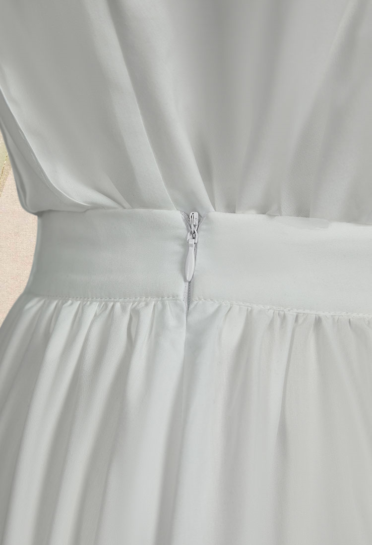 Medieval Renaissance Vintage Style Edwardian White Dress Set Gothic Sleeveless Lining Long Sleeve Top and Skirt