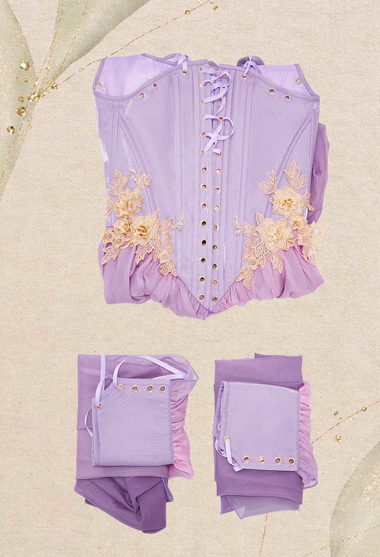 Medieval Renaissance Costume Elf Style Gradient Dress with Sleeves