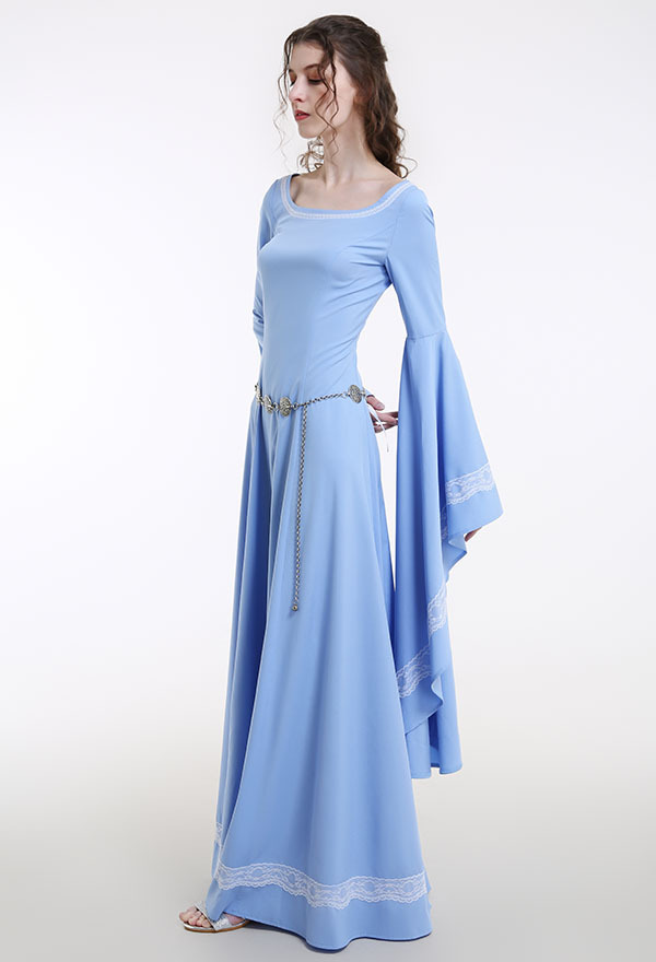 Medieval Renaissance Costume Green Historical Retro Dress Gown for Role Play Party Halloween