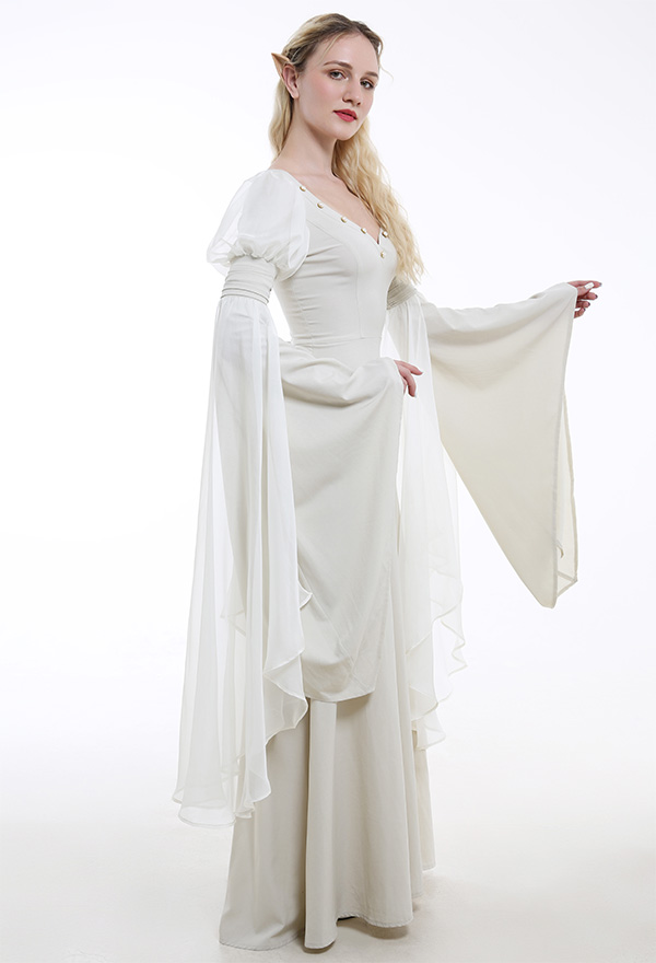 Medieval Renaissance Costume Fairy Elf Wide-sleeved Dress Cosplay Costume
