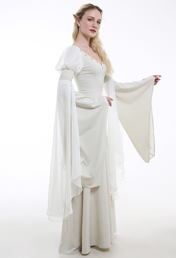 Medieval Renaissance Costume Fairy Elf Wide-sleeved Dress Cosplay Costume