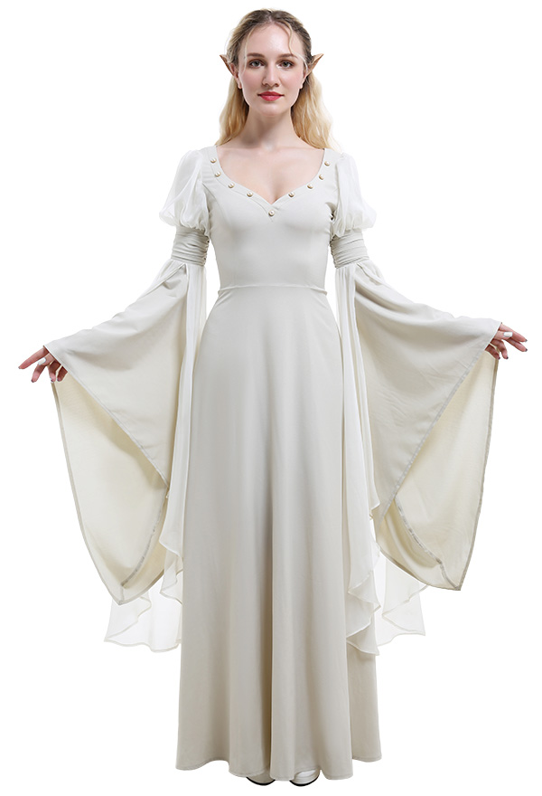 Medieval Renaissance Costume Fairy Elf Wide-sleeved Dress Cosplay Costume