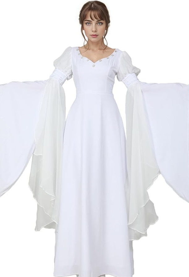 Medieval Renaissance Costume Fairy Elf Wide-sleeved Dress Cosplay Costume