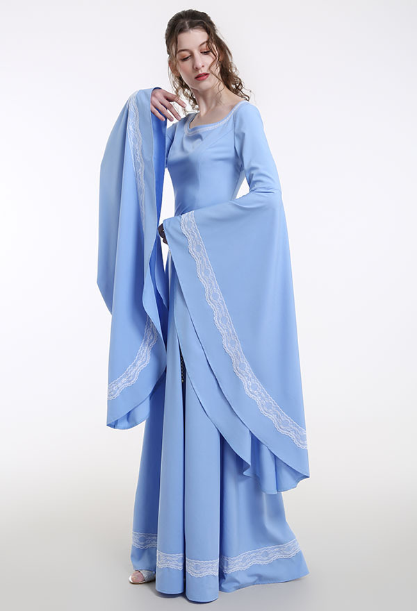 Medieval Renaissance Costume Green Historical Retro Dress Gown for Role Play Party Halloween