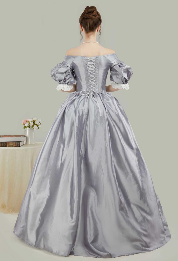 Renaissance Costume Victorian Edwardian Baroque Dress Set Puff Sleeve Corset and Long Skirt