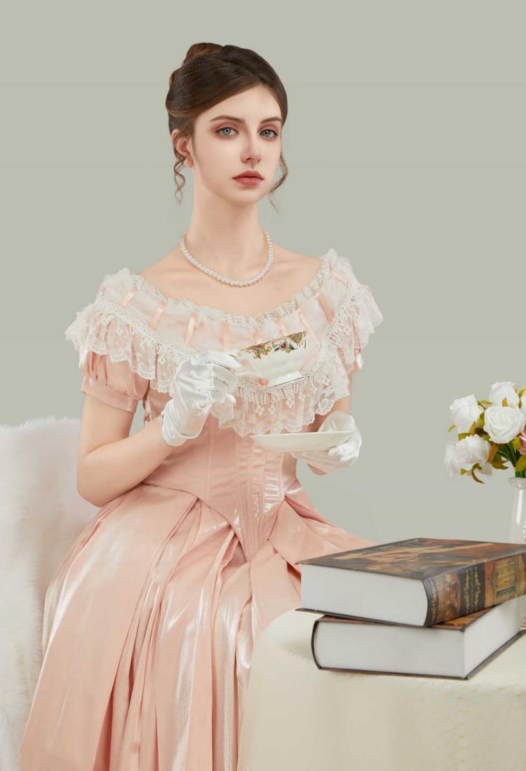 Women Renaissance Medieval Costume 18th Century Victorian Ball Gown Dress for Halloween