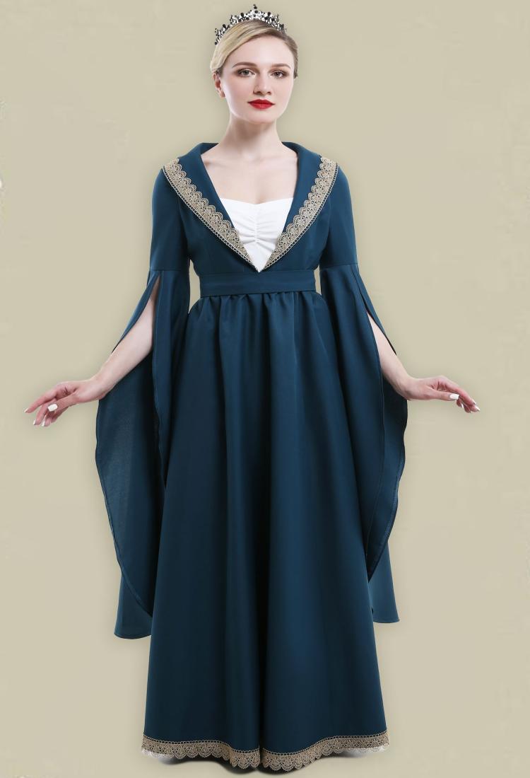 Medieval Renaissance Costume Handmade Historical Retro Court Style Fake Two-piece Dress