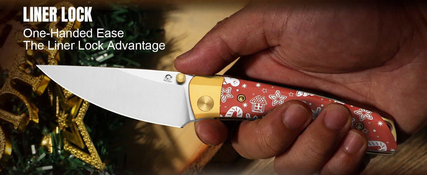 Christmas Mini MoMo 3.2 inch Nitro-V Aluminum & Micarta V3663MC1