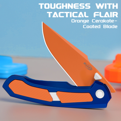 Nostalgia Play Series | Feweed | S35VN | Blue & Orange Handle | Ki3694A8