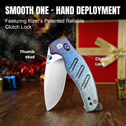 Christmas Series | Sheepdog C01C 2.9 | S45VN | Crystallized Titanium |Clutch Lock | Ki3488.2MC1 | Limited Edition