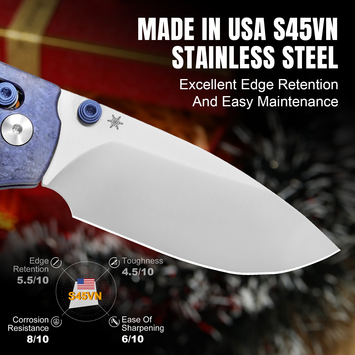 Christmas Series | Sheepdog C01C 2.9 | S45VN | Crystallized Titanium |Clutch Lock | Ki3488.2MC1 | Limited Edition