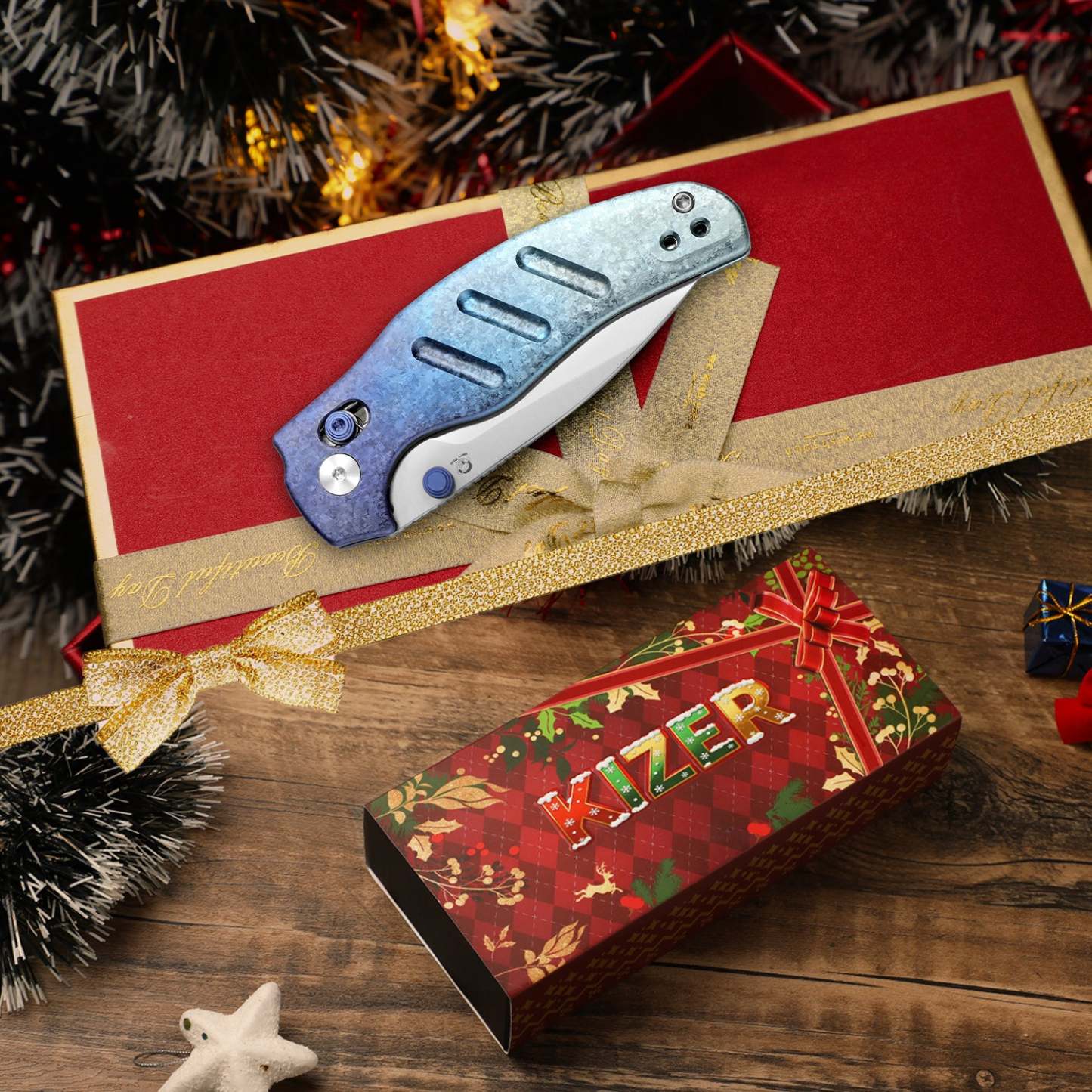 Christmas Series | Sheepdog C01C 2.9 | S45VN | Crystallized Titanium |Clutch Lock | Ki3488.2MC1 | Limited Edition