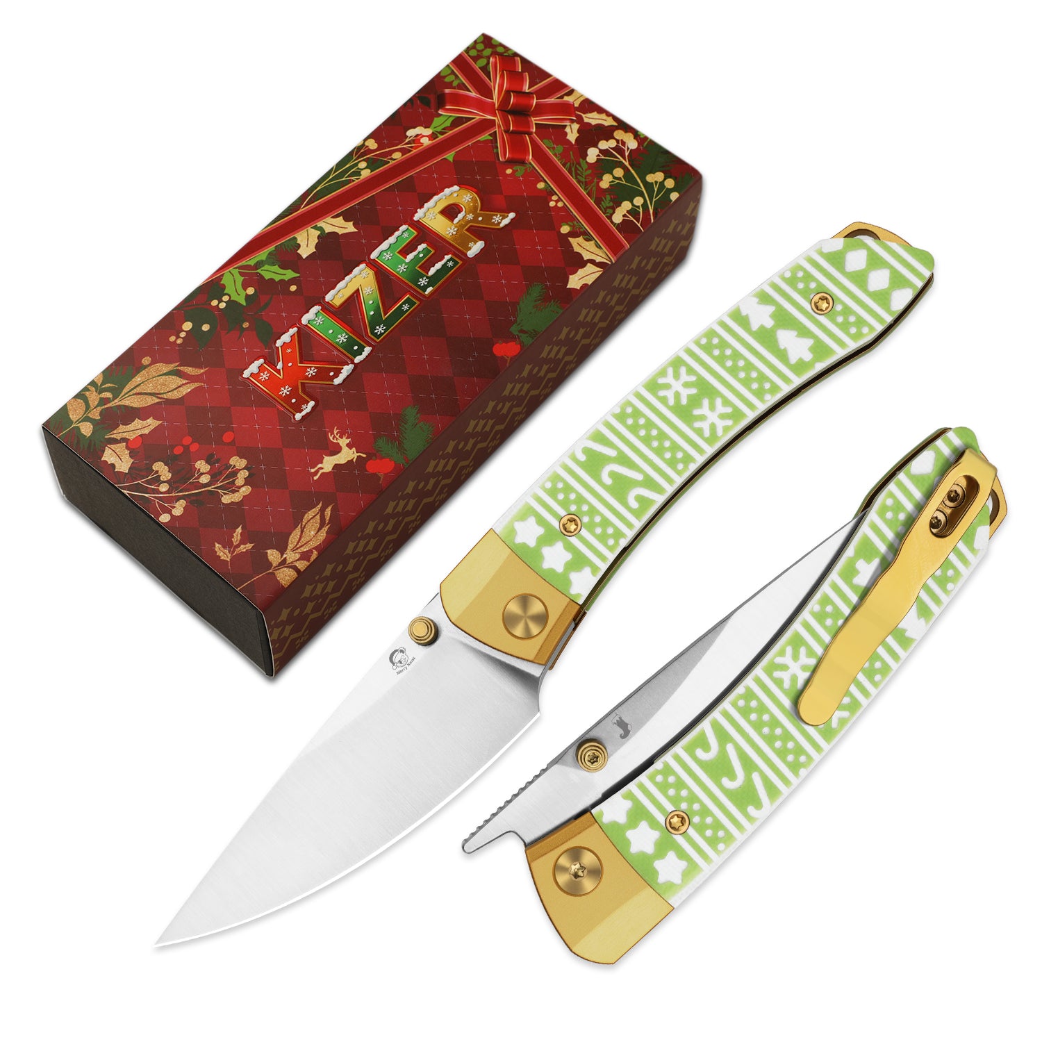 Christmas Mini MoMo 4.15 inch S45VN Aluminum & G10 Ki3663MC1