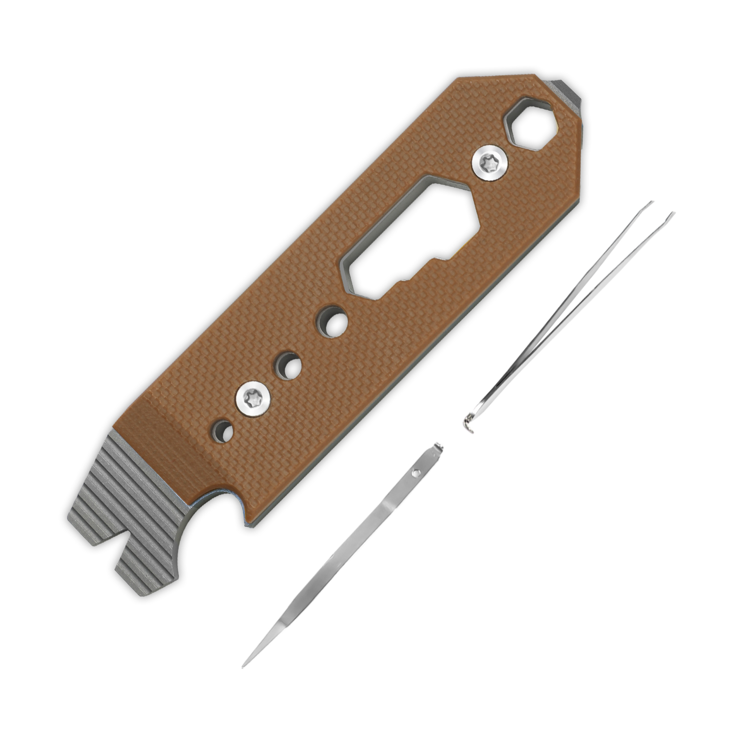 Kizer Titanium & G10 EDC Multi-Functional Tools Brown Pac-Bar T122A2
