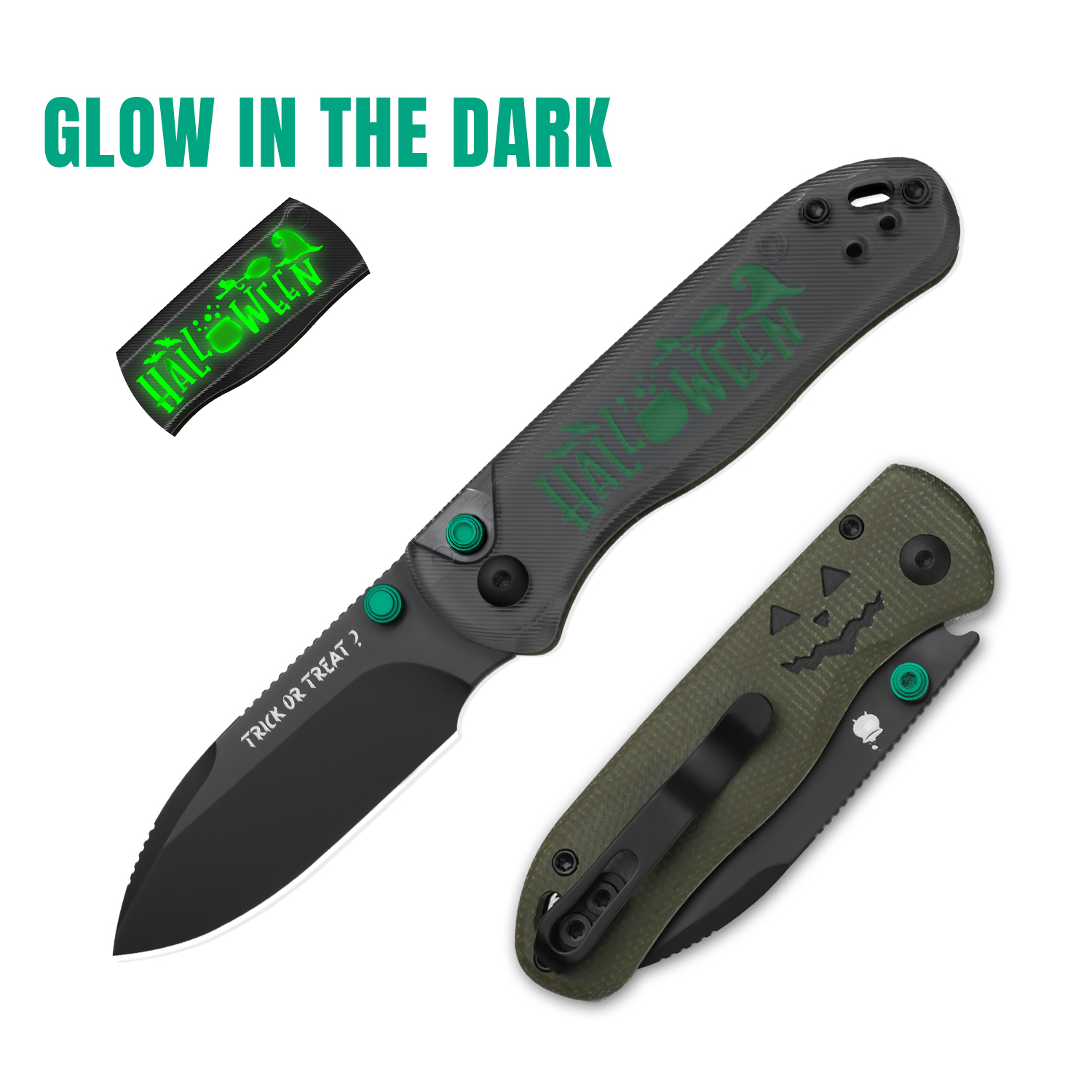 Halloween Series | Drop Bear 2 | Acrylic & Micarta Glow in Dark Handle | V3619.2CDHW1 | Limited Edition