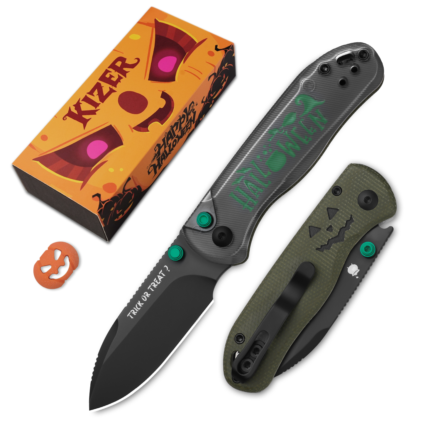 Halloween Series | Drop Bear 2 | Acrylic & Micarta Glow in Dark Handle | V3619.2CDHW1 | Limited Edition