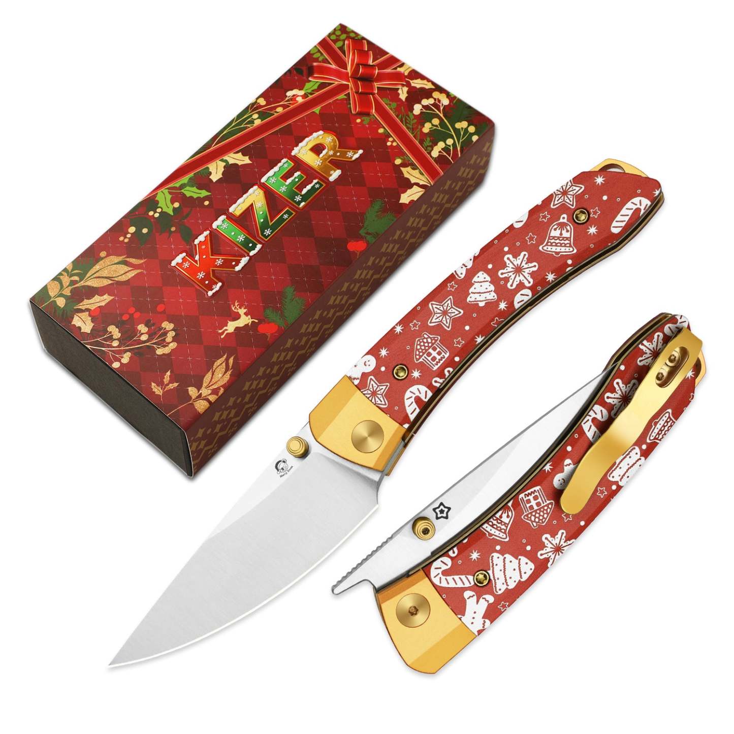 Christmas Mini MoMo 3.2 inch Nitro-V Aluminum & Micarta V3663MC1
