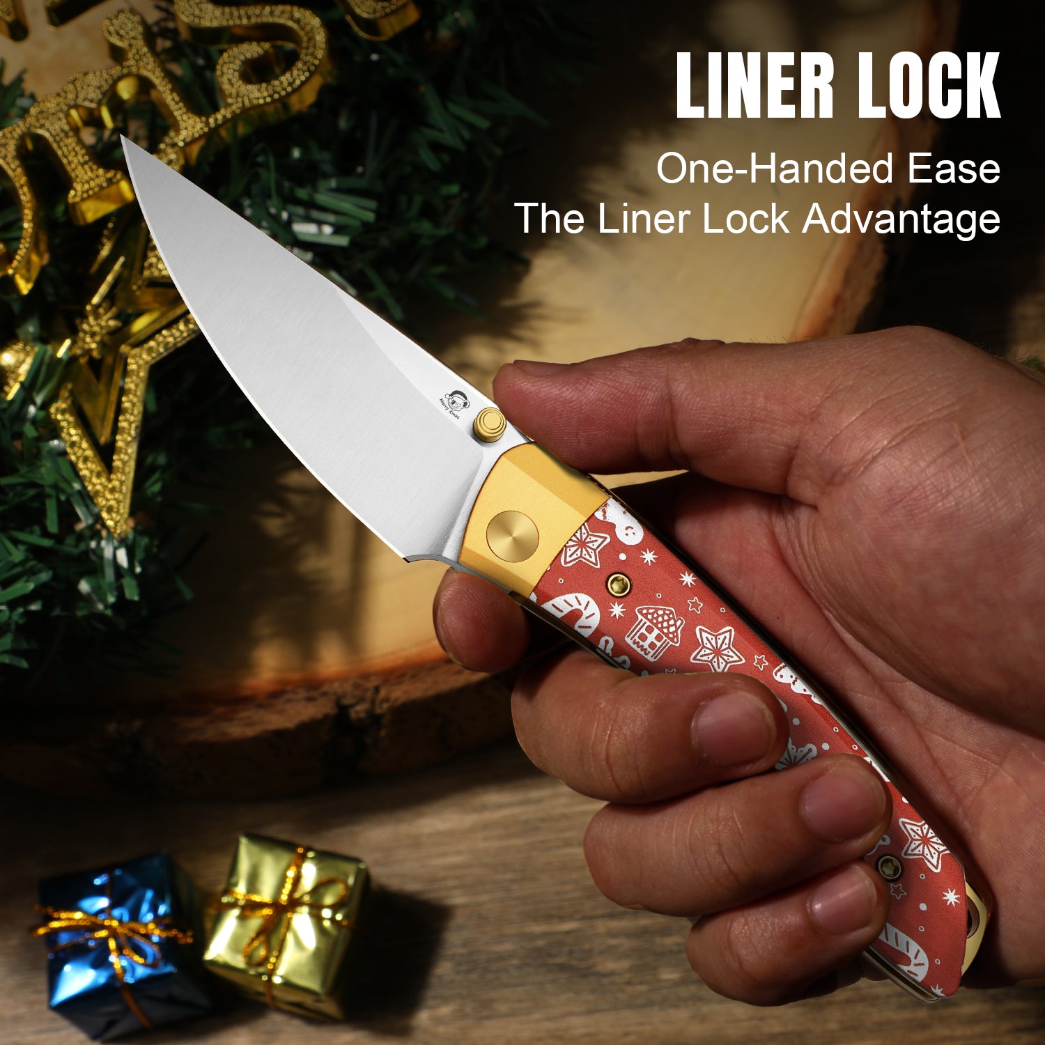 Christmas Mini MoMo 3.2 inch Nitro-V Aluminum & Micarta V3663MC1