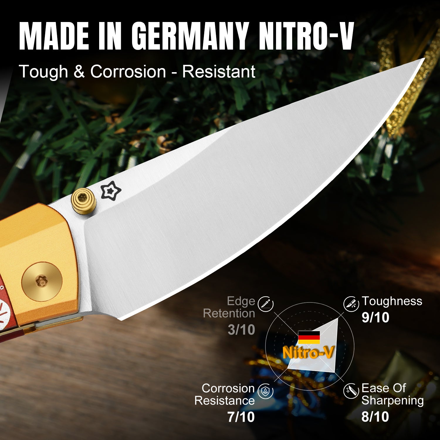 Christmas Series | Mini MoMo | Nitro-V | Aluminum & Micarta | V3663MC1 | Limited Edition
