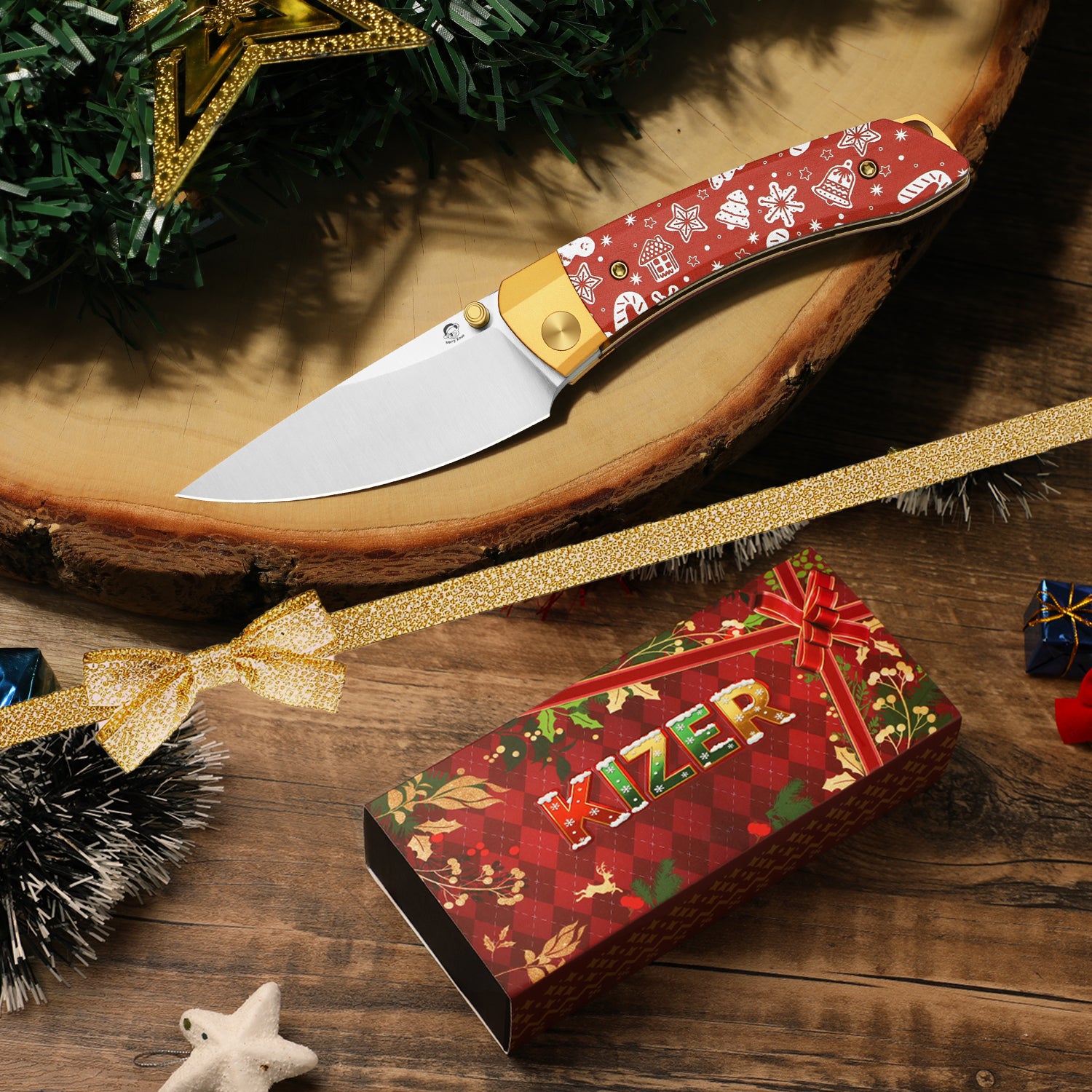 Christmas Series | Mini MoMo | Nitro-V | Aluminum & Micarta | V3663MC1 | Limited Edition