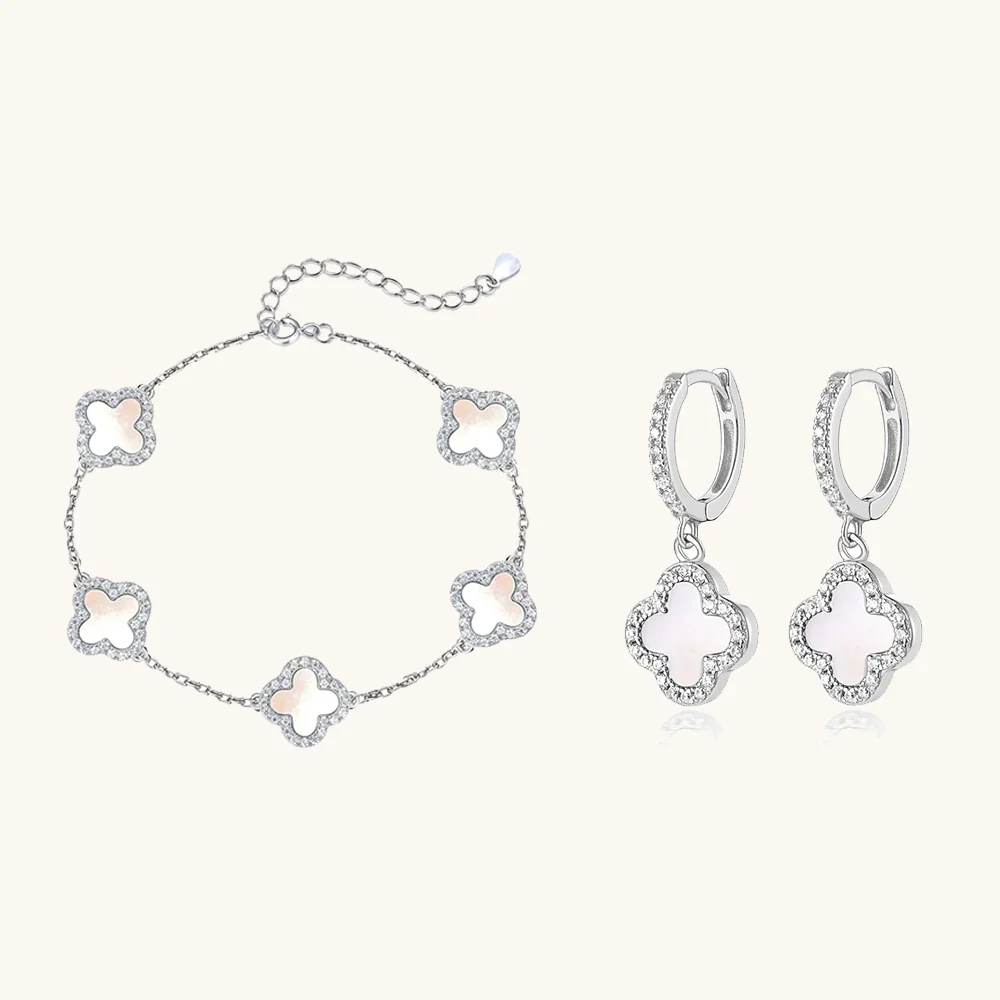 Klee 2-teiliges Set: Armband und Creolen