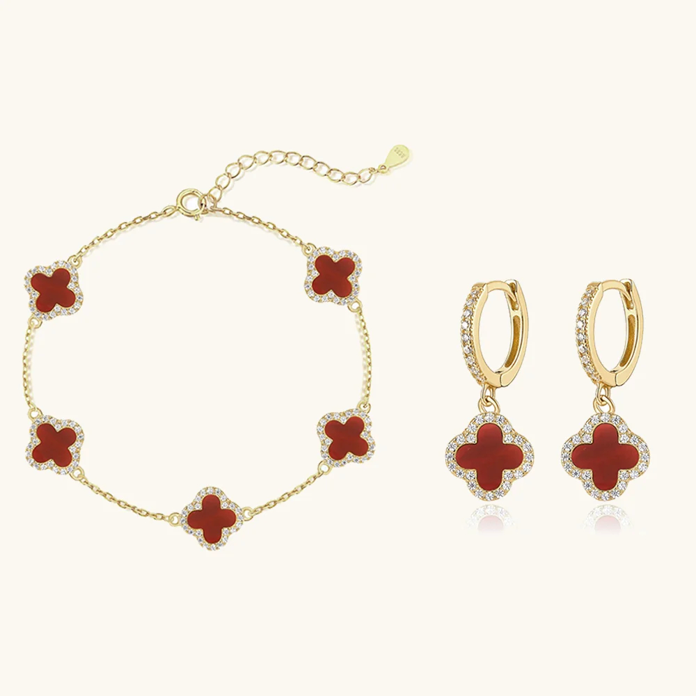 Klee 2-teiliges Set: Armband und Creolen
