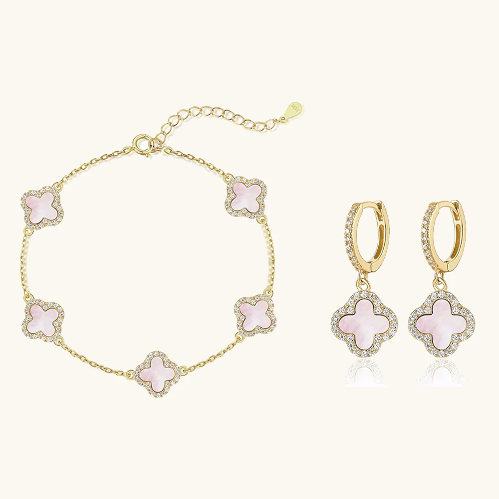 Klee 2-teiliges Set: Armband und Creolen