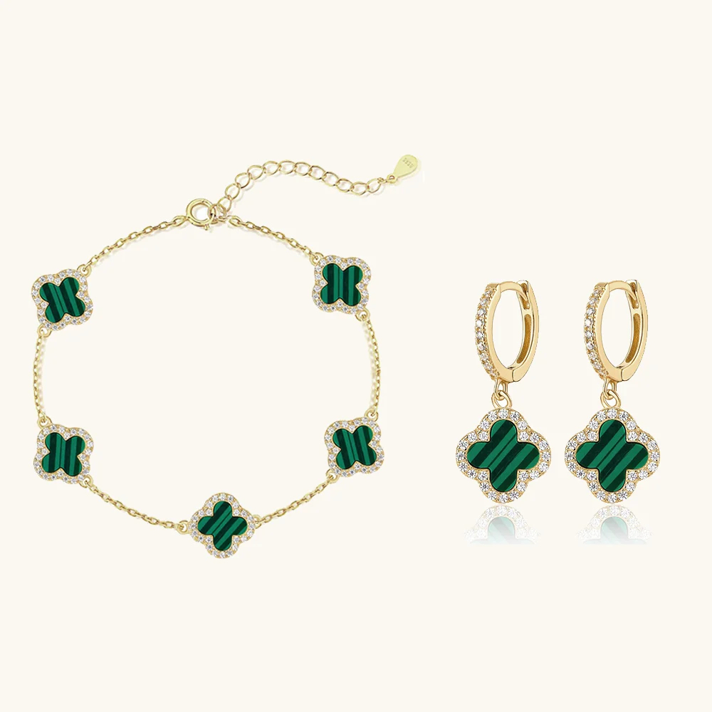 Klee 2-teiliges Set: Armband und Creolen