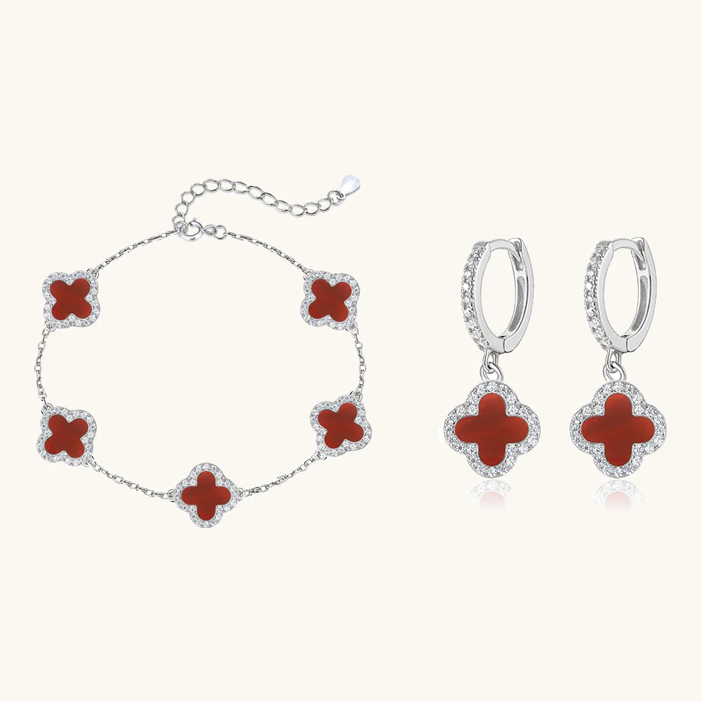 Klee 2-teiliges Set: Armband und Creolen