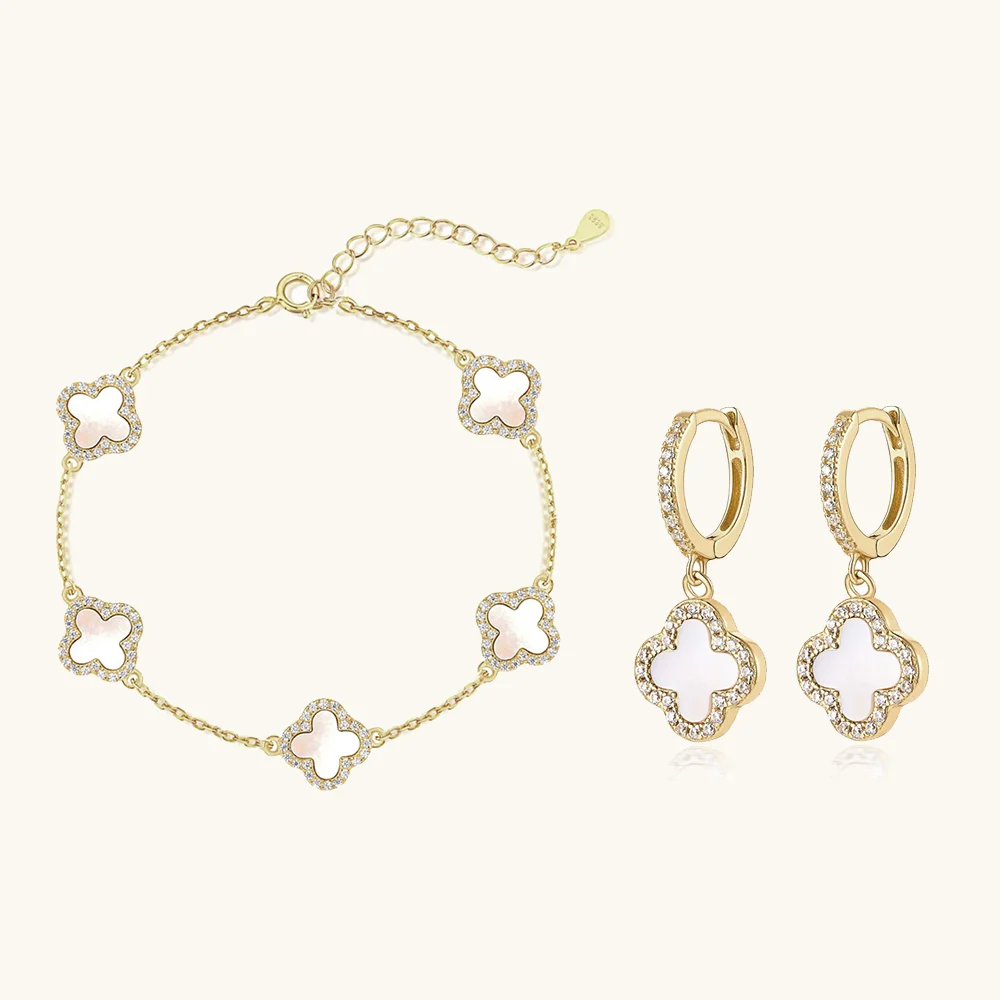 Klee 2-teiliges Set: Armband und Creolen