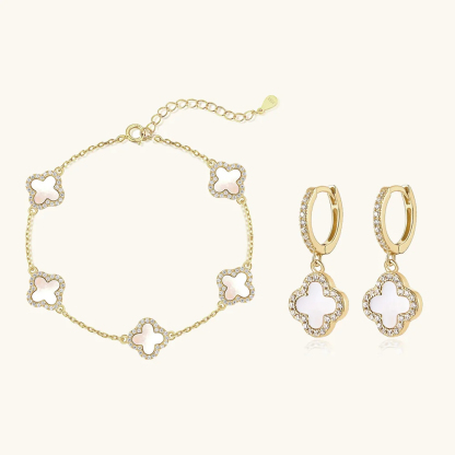 Klee 2-teiliges Set: Armband und Creolen