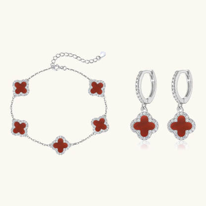 Klee 2-teiliges Set: Armband und Creolen