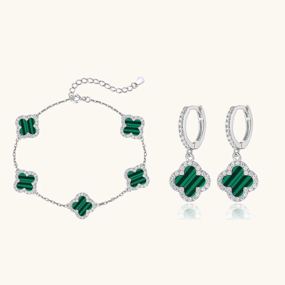Klee 2-teiliges Set: Armband und Creolen