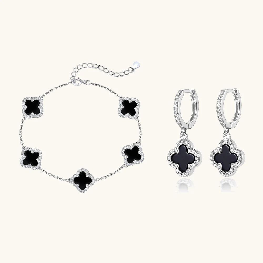 Klee 2-teiliges Set: Armband und Creolen
