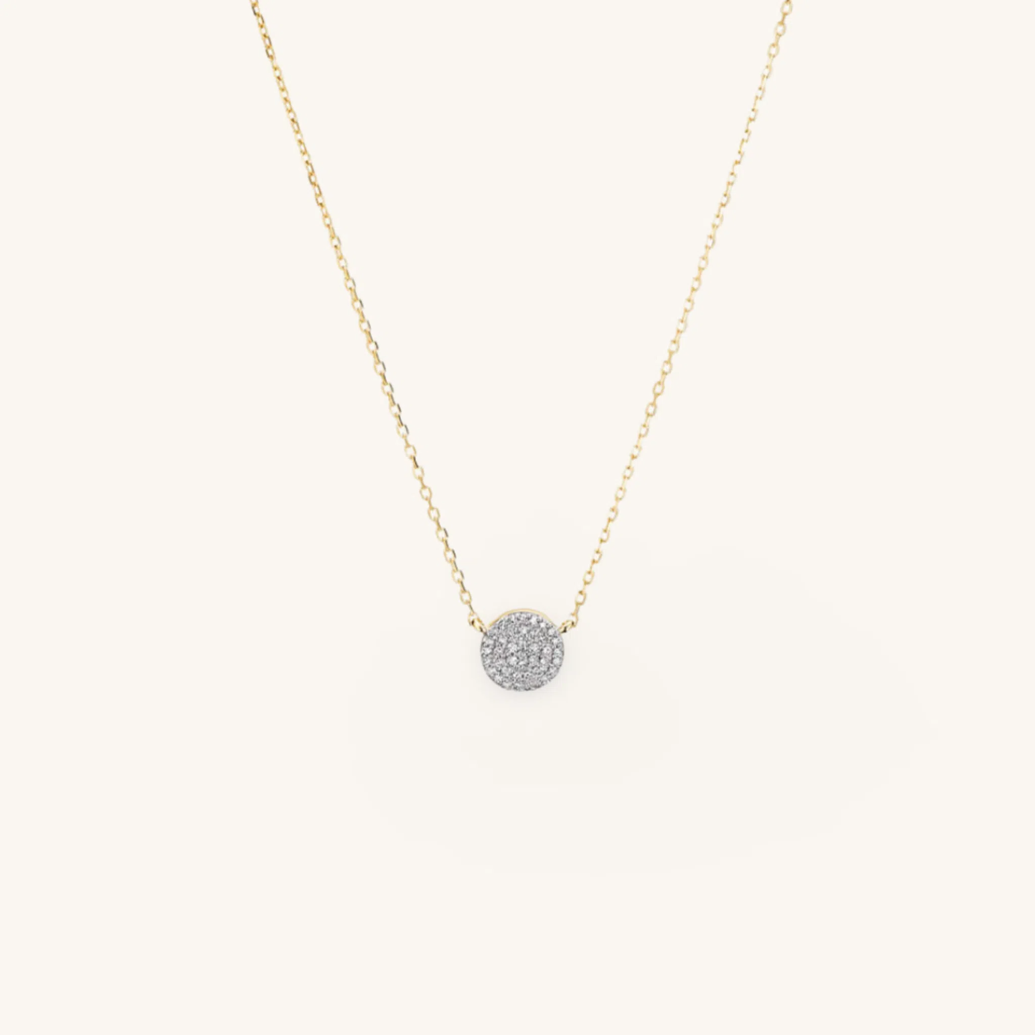 Runde Pave Diamant Halskette