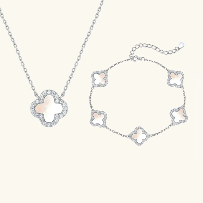 Armband und Halskette Klee Set