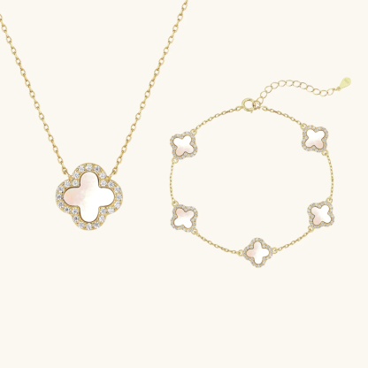 Armband und Halskette Klee Set