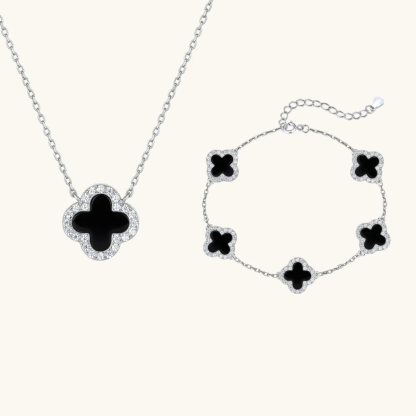 Armband und Halskette Klee Set