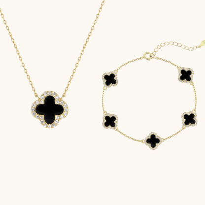 Armband und Halskette Klee Set