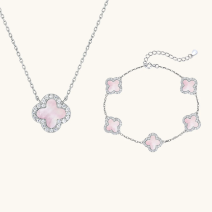 Armband und Halskette Klee Set