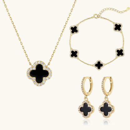 Klee 3-teiliges Set: Halskette, Armband und Creolen
