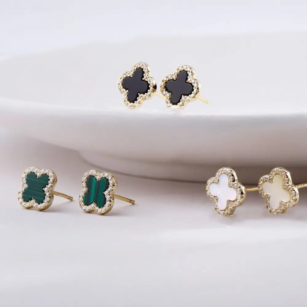 Kleeblatt Diamant Ohrringe