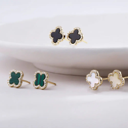 Kleeblatt Diamant Ohrringe