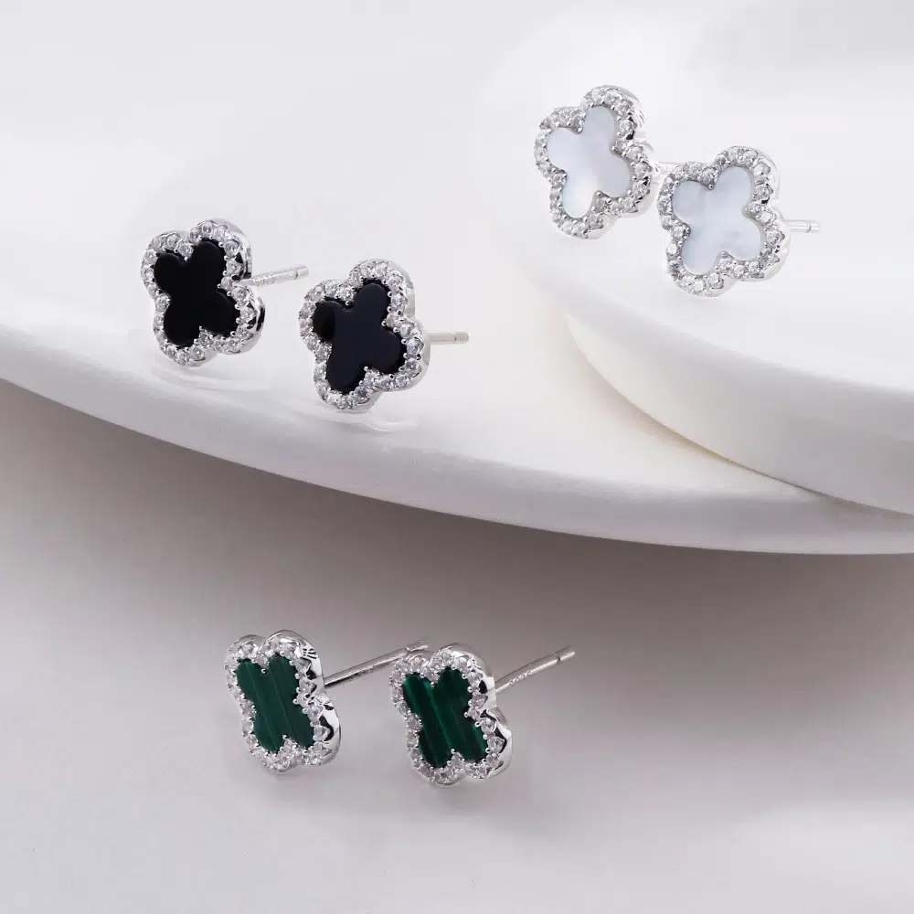 Kleeblatt Diamant Ohrringe