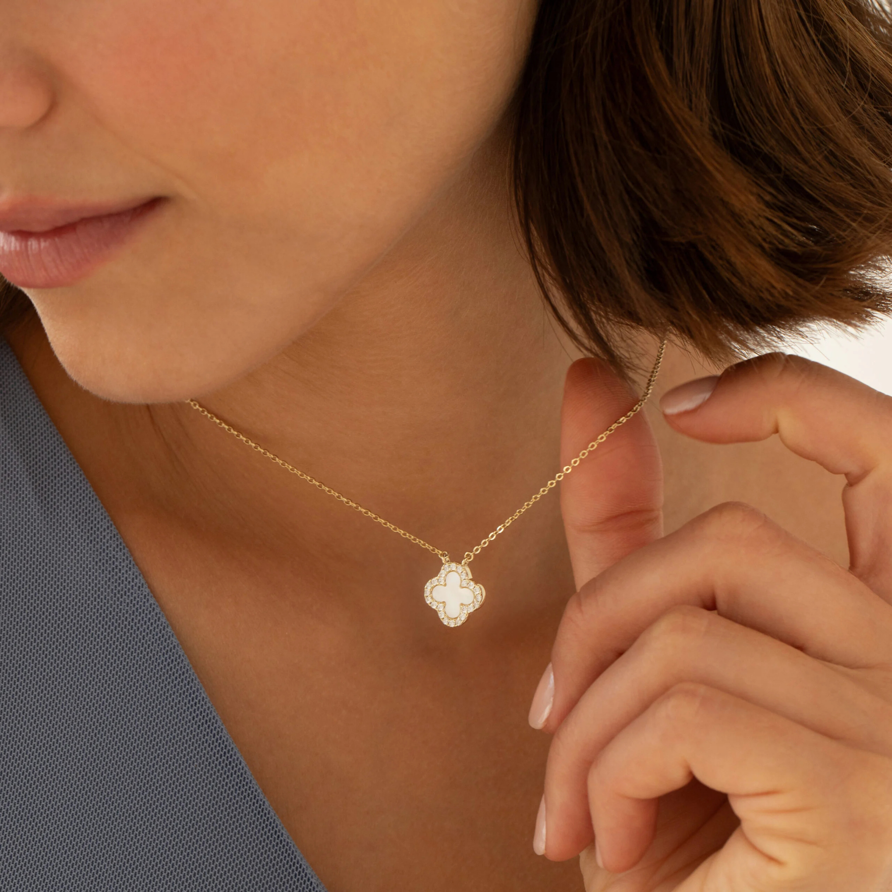 Klee Diamant Halskette